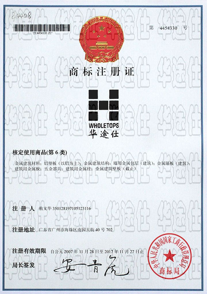 Trademark Registration Certificate